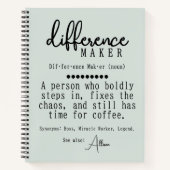 Gepersonaliseerde Difference Maker Definition Jour Notitieboek (Voorkant)