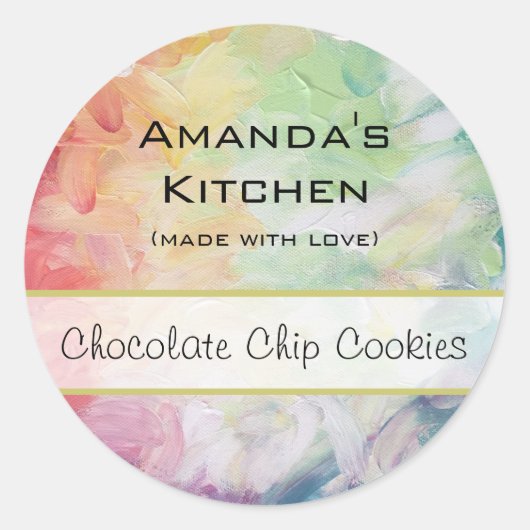 Gepersonaliseerde dikke getextureerde Abstracte ve Ronde Sticker (Voorkant)