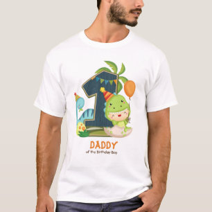 Gepersonaliseerde Dino Birthday-shirt voor papa T-shirt