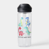 Gepersonaliseerde Dino Collage Drinkware Waterfles (Achterkant)