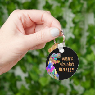Gepersonaliseerde Dinosaur Grappige Spreuk Sleutelhanger