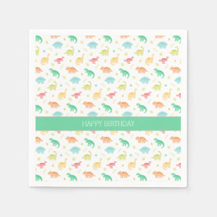 Gepersonaliseerde Dinosaur Paper Bord – Groen Blau Servet