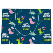 Gepersonaliseerde dinosauriërs Birthday Groot Cadeauzakje (Voorkant)
