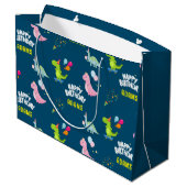 Gepersonaliseerde dinosauriërs Birthday Groot Cadeauzakje (Achterkant Gekanteld)