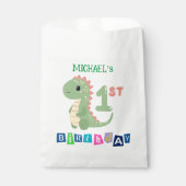 Gepersonaliseerde Dinosaurus 1e Verjaardag Feest F Bedankzakje (Voorkant)