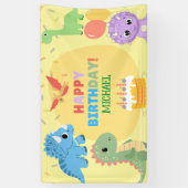 Gepersonaliseerde dinosaurus Happy Birthday Spandoek (Verticaal)
