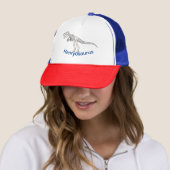 Gepersonaliseerde dinosaurus naam trucker hoed pet (In situ)