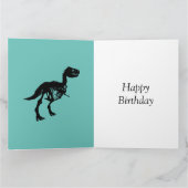 Gepersonaliseerde Dinosaurus skelet verjaardagskaa Kaart (Binnen)