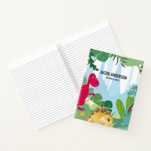 Gepersonaliseerde Dinosaurus Terug naar School Sch Notitieboek (Binnen)