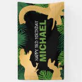 Gepersonaliseerde Dinosaurus Verjaardag Kinder Jur Spandoek (Verticaal)