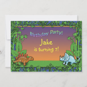 Gepersonaliseerde Dinosaurus Verjaardagsfeest Uitn Kaart