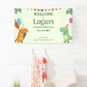 Gepersonaliseerde Dinosaurus voor Kinderen Verjaar Spandoek (Insitu)