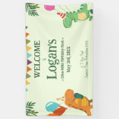 Gepersonaliseerde Dinosaurus voor Kinderen Verjaar Spandoek (Verticaal)