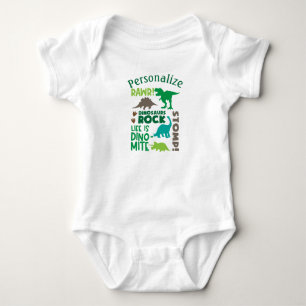 Gepersonaliseerde dinosaurussen Baby shower Gift Romper