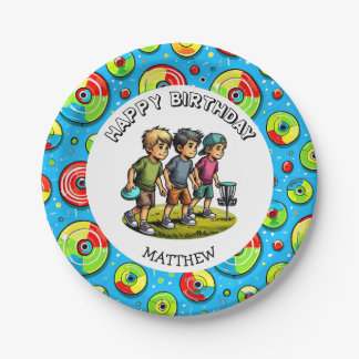 Gepersonaliseerde Disc Golf Boy's verjaardag Papieren Bordje