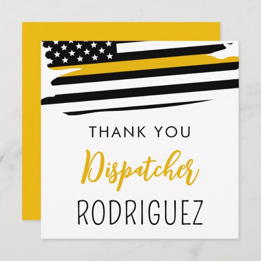 Gepersonaliseerde Dispatcher Thin Gold Line Dank u Bedankkaart (Voorkant / Achterkant)