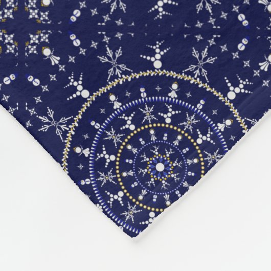 Gepersonaliseerde Ditsy Winter Snow Angels Sneeuwm Fleece Deken (Hoek)