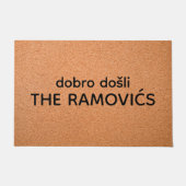 Gepersonaliseerde Dobro Došli De Ramovićs Welkom t Deurmat (Voorkant)