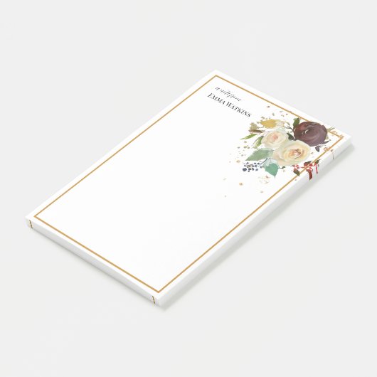 Gepersonaliseerde docent grenst aan herfst Rozen Post-it® Notes (Schuin)