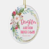 Gepersonaliseerde dochter Beste Vriend Kerstmis Keramisch Ornament (Rechts)