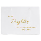 Gepersonaliseerde dochter bruid geschenk tas, aan groot cadeauzakje (Voorkant)