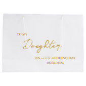 Gepersonaliseerde dochter bruid geschenk tas, aan groot cadeauzakje (Achterkant)