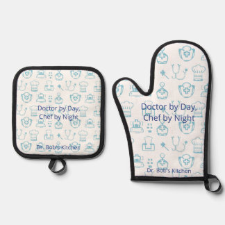 Gepersonaliseerde Doctor Chef Pot Holder - Aangepa Ovenwant & Pannenlap Set