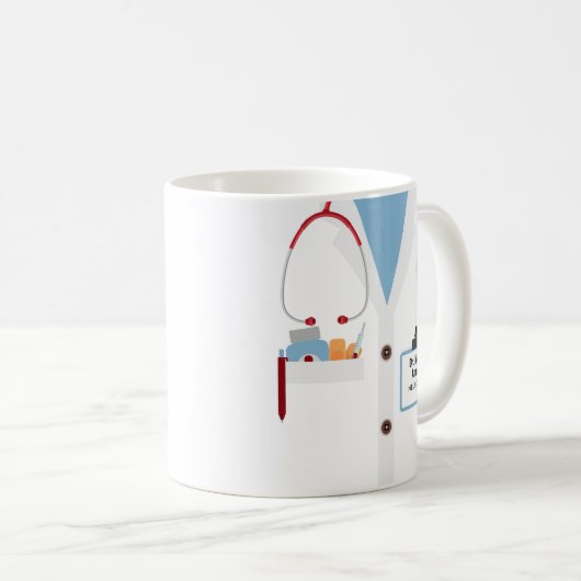 Gepersonaliseerde Doctor Gift Mok met Lab Coat & N (Voorkant rechts)