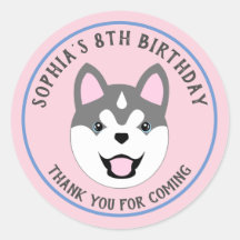 Gepersonaliseerde Dog Birthday Party Stickers