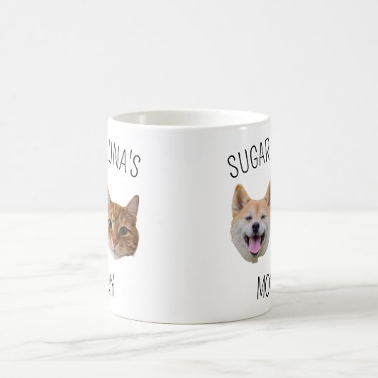 Gepersonaliseerde Dog Cat Face Mok, Mok cadeau voo (Center)