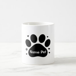 Gepersonaliseerde Dog Paw Print Aangepaste Huisdie Koffiemok
