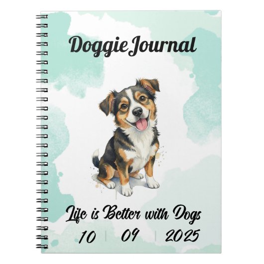 Gepersonaliseerde Doggie Journal – Aangepaste datu Notitieboek (Voorkant)