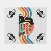 Gepersonaliseerde Doggy Dog Pet Name Fleece Deken (Voorkant (Horizontaal))