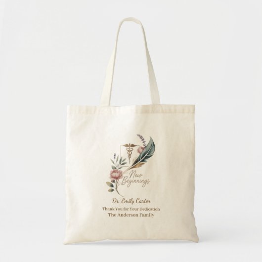 Gepersonaliseerde Dokter Waardering Nieuwe Beginne Tote Bag (Voorkant)