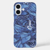 Gepersonaliseerde donkerblauwe bloem Case-Mate iPhone case (Achterkant)