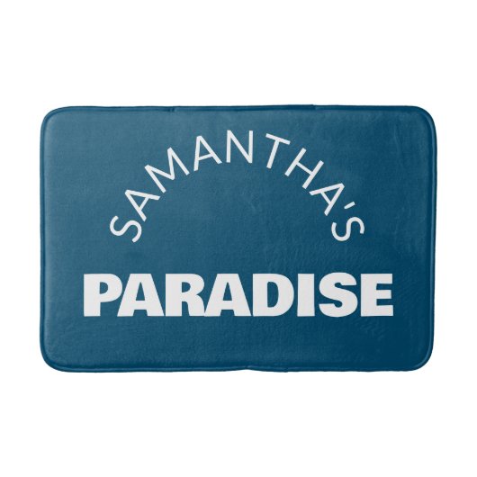 Gepersonaliseerde Donkere Oceaan Blauwe Badmat (Voorkant)