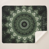 Gepersonaliseerde donkergroene Hosta Mandala Sherpa Deken (Voorkant (horizontaal))