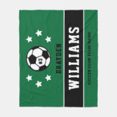Gepersonaliseerde Donkergroene Voetbal Speler Naam Fleece Deken (Voorkant)