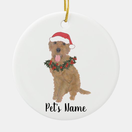 Gepersonaliseerde doodle (Red Golden Abriot) Keramisch Ornament (Voorkant)