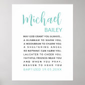 Gepersonaliseerde doop afdrukbaar, jongen doop cad poster (Voorkant)