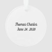 Gepersonaliseerde doop doopsel Ornament (achterkant)