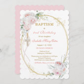 Gepersonaliseerde doop en 2e verjaardag kaart (Voorkant / Achterkant)