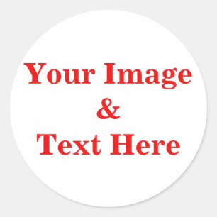 Gepersonaliseerde Douane Uw Eigen Foto & Tekst Ronde Sticker