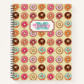 Gepersonaliseerde Doughnut Pattern Recept Notitieb Notitieboek (Voorkant)