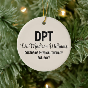 Gepersonaliseerde DPT Doctor of Physical Therapy G Keramisch Ornament