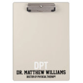 Gepersonaliseerde DPT Doctor of Physical Therapy G Klembord (Voorkant)
