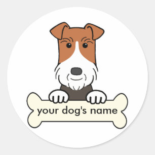 Gepersonaliseerde draadvossenterriër ronde sticker