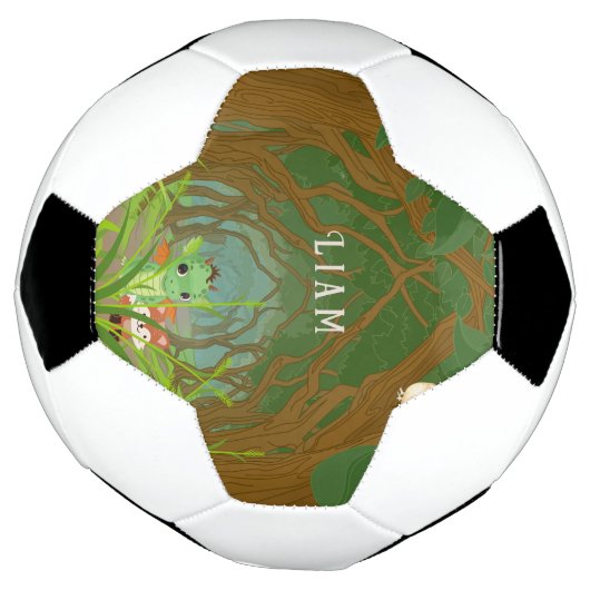 Gepersonaliseerde draak en vriend voetbal (Gedraaid)