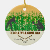 Gepersonaliseerde Dream Fields Honkbal Kerstmis Keramisch Ornament (Voorkant)