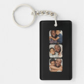Gepersonaliseerde drie foto's en tekst sleutelhanger (Voorkant)